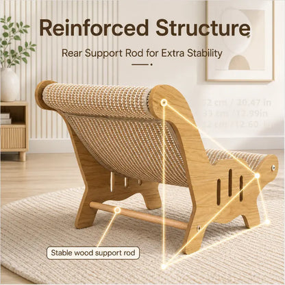 XL 2-In-1 Sisal Fiber Cat Scratcher with Hammock and Lounge Chair - Durable, Breathable Cat Bed for Claw Maintenance and Relaxation, Suitable for All Seasons