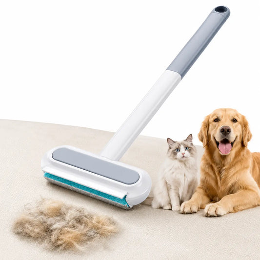 Manual Long-Handle Universal Pet Hair Removal Tool - Reusable and Easy to Clean Grooming Brush for Dogs and Cats, Ideal for Sofas and Carpets